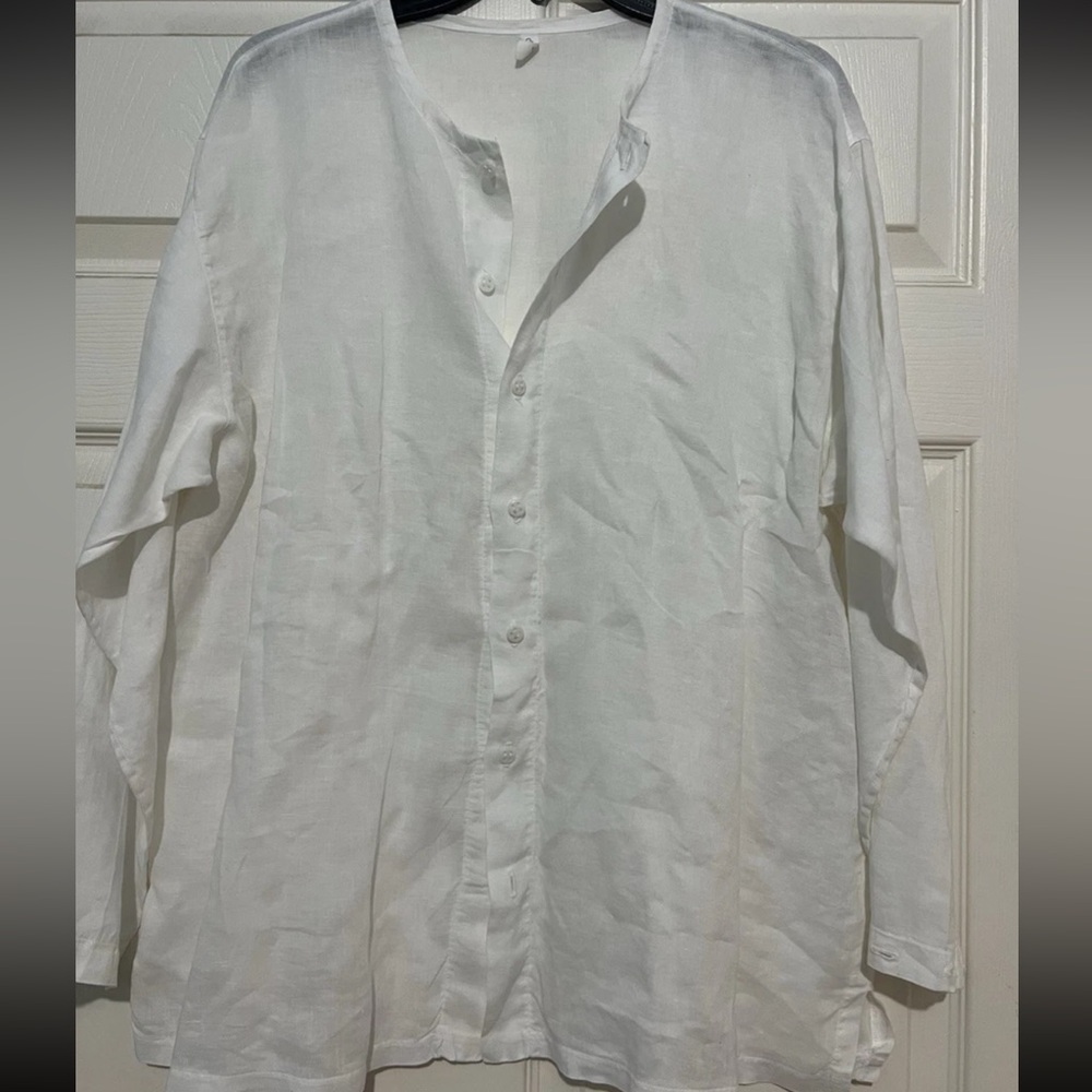 Dosa 100% Linen White Button Up Size 2